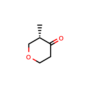 Chemical structure of (3S)-3-methyltetrahydropyran-4-one , CAS 2306253-03-0, AChemBlock S85966
