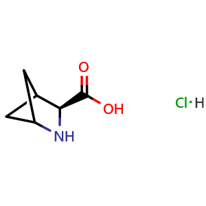 Chemical structure of (3S)-2-azabicyclo[2.1.1]hexane-3-carboxylic acid hydrochloride , CAS 2306249-25-0, AChemBlock S85976