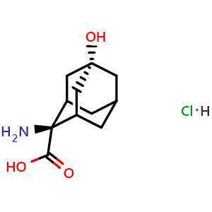 Chemical structure of (2s,5r)-2-amino-5-hydroxyadamantane-2-carboxylic acid hydrochloride , AChemBlock S86038