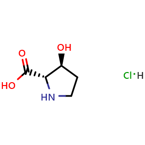 Chemical structure of (2s,3s)-3-hydroxypyrrolidine-2-carboxylic acid hydrochloride , AChemBlock S86056