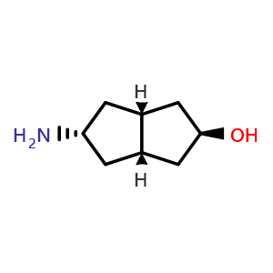 Chemical structure of (2S,3aR,5R,6aS)-rel-5-amino-octahydropentalen-2-ol , AChemBlock S86060