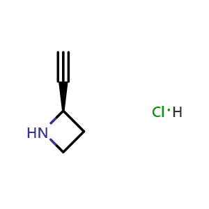 Chemical structure of (2R)-2-ethynylazetidine hydrochloride , CAS 2306254-11-3, AChemBlock S86099