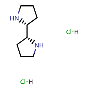 Chemical structure of (2R)-2-[(2R)-pyrrolidin-2-yl]pyrrolidine dihydrochloride , AChemBlock S86106