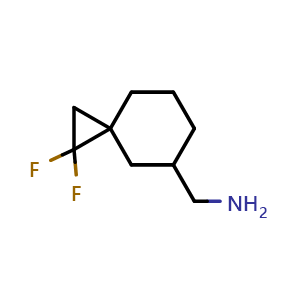 Chemical structure of (2,2-difluorospiro[2.5]octan-7-yl)methanamine , CAS 2306276-26-4, AChemBlock S86120