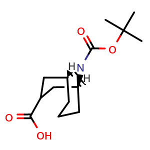 Chemical structure of (1R,3s,5S)-rel-9-[(tert-butoxy)carbonyl]-9-azabicyclo[3.3.1]nonane-3-carboxylic acid , AChemBlock S86172