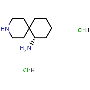 Chemical structure of (11S)-3-azaspiro[5.5]undecan-11-amine dihydrochloride , CAS 2306249-45-4, AChemBlock S86195
