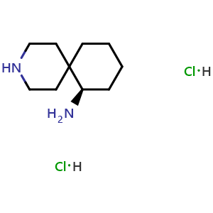 Chemical structure of (11R)-3-azaspiro[5.5]undecan-11-amine dihydrochloride , CAS 2306254-00-0, AChemBlock S86196