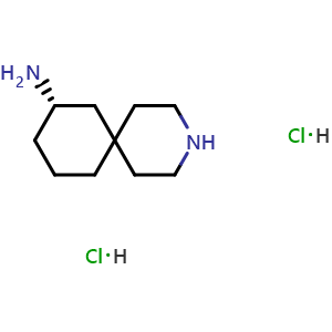 Chemical structure of (10S)-3-azaspiro[5.5]undecan-10-amine dihydrochloride , CAS 2306247-70-9, AChemBlock S86197