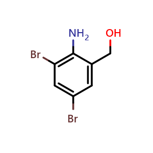 Chemical structure of 2-Amino-3,5-dibromo-benzenemethanol , CAS 50739-76-9, AChemBlock S86203