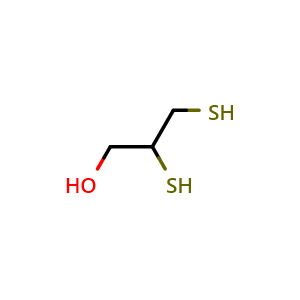 Chemical structure of 2,3-Dimercapto-1-propanol , CAS 59-52-9, AChemBlock S86208