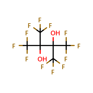 Chemical structure of Hexafluoro-2,3-bis(trifluoromethyl)-2,3-butanediol , CAS 918-21-8, AChemBlock S86215
