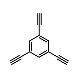 Chemical structure of 1,3,5-Triethynylbenzene , CAS 7567-63-7, AChemBlock S86225