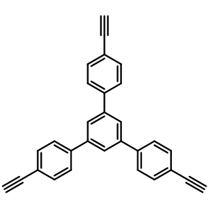 Chemical structure of 1,3,5-Tris(4-ethynylphenyl)benzene , CAS 71866-86-9, AChemBlock S86251