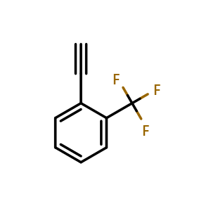 Chemical structure of 2-(Trifluoromethyl)phenylacetylene , CAS 704-41-6, AChemBlock S86252