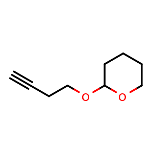 Chemical structure of 3-Butynyl tetrahydro-2H-pyran-2-yl ether , CAS 40365-61-5, AChemBlock S86259