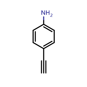 Chemical structure of 4-Aminophenylacetylene , CAS 14235-81-5, AChemBlock S86269