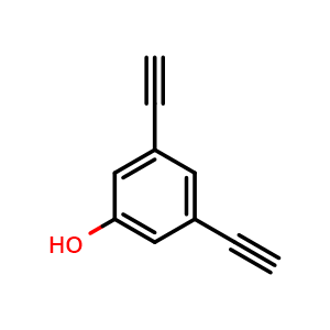 Chemical structure of 3,5-diethynylphenol , CAS 918826-08-1, AChemBlock S86299