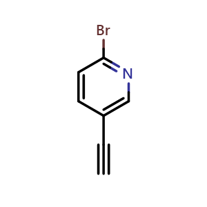 Chemical structure of 2-Bromo-5-ethynylpyridine , CAS 569672-28-2, AChemBlock S86315