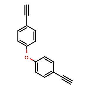 Chemical structure of 1-ethynyl-4-(4-ethynylphenoxy)benzene , CAS 21368-80-9, AChemBlock S86322
