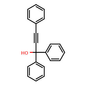 Chemical structure of 1,1,3-Triphenylpropargyl alcohol , CAS 1522-13-0, AChemBlock S86327