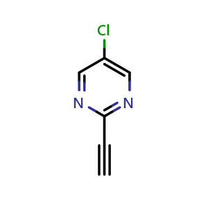Chemical structure of 5-Chloro-2-ethynylpyrimidine , CAS 1196156-95-2, AChemBlock S86330