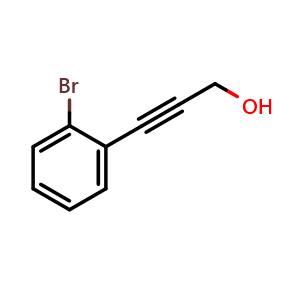 Chemical structure of 3-(2-Bromo-phenyl)-prop-2-yn-1-ol , CAS 116509-98-9, AChemBlock S86331
