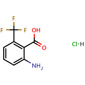 Chemical structure of 2-Amino-6-(trifluoromethyl)benzoic acid hydrochloride , CAS 918667-28-4, AChemBlock S86336