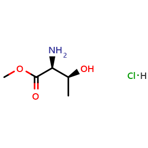 Chemical structure of (2S,3S)-Methyl 2-amino-3-hydroxybutanoate hydrochloride , CAS 79617-27-9, AChemBlock S86353