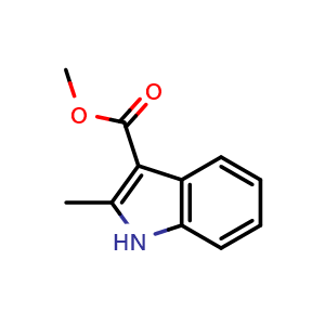 Chemical structure of 2-Methyl-3-methoxycarbonylindole , CAS 65417-22-3, AChemBlock S86363