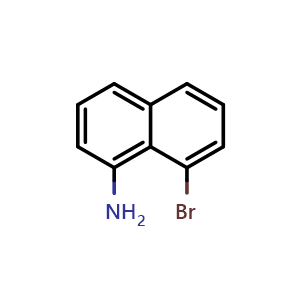 Chemical structure of 8-bromonaphthalen-1-amine , CAS 62456-34-2, AChemBlock S86366