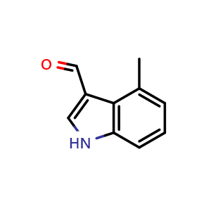 Chemical structure of 4-Methyl-1H-indole-3-carbaldehyde , CAS 4771-48-6, AChemBlock S86378