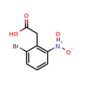Chemical structure of 2-(2-bromo-6-nitrophenyl)acetic acid , CAS 37777-74-5, AChemBlock S86382