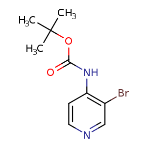 Chemical structure of tert-butyl (3-bromopyridin-4-yl)carbamate , CAS 257937-08-9, AChemBlock S86392