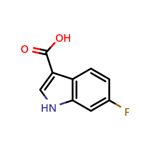 Chemical structure of 6-Fluoroindole-3-carboxylic acid , CAS 23077-44-3, AChemBlock S86395