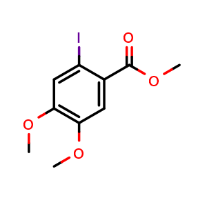 Chemical structure of Methyl 4,5-dimethoxy-2-iodobenzoate , CAS 173043-61-3, AChemBlock S86405