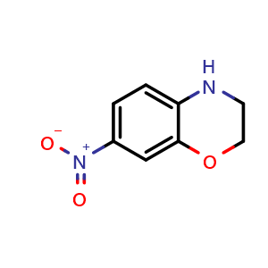 Chemical structure of 7-Nitro-3,4-dihydro-2H-benzo[1,4]oxazine , CAS 120711-81-1, AChemBlock S86441