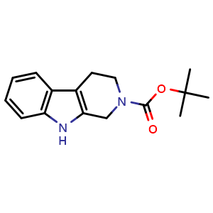 Chemical structure of tert-butyl 1,3,4,9-tetrahydropyrido[3,4-b]indole-2-carboxylate , CAS 168824-94-0, AChemBlock S86477