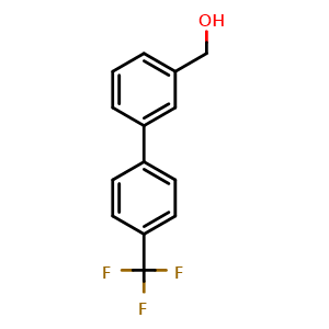 Chemical structure of [3-[4-(trifluoromethyl)phenyl]phenyl]methanol , CAS 126485-55-0, AChemBlock S86479