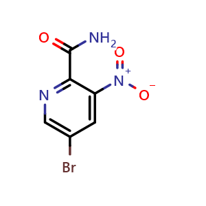 Chemical structure of 5-BroMo-3-nitropyridine-2-carboxamide , CAS 412035-35-9, AChemBlock S86490