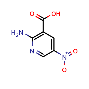 Chemical structure of 2-amino-5-nitronicotinic acid , CAS 6760-14-1, AChemBlock S86500