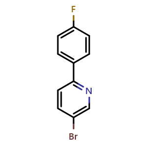 Chemical structure of 5-bromo-2-(4-fluorophenyl)pyridine , CAS 463336-07-4, AChemBlock S86523