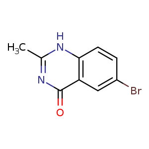 Chemical structure of 6-bromo-2-methylquinazolin-4(1H)-one , CAS 5426-59-5, AChemBlock S86529