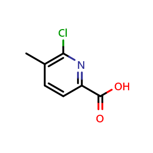 Chemical structure of 6-Chloro-5-methylpyridine-2-carboxylic acid , CAS 1166828-13-2, AChemBlock S86571