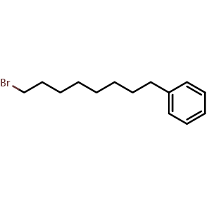 Chemical structure of (8-bromooctyl)benzene , CAS 54646-75-2, AChemBlock S86576