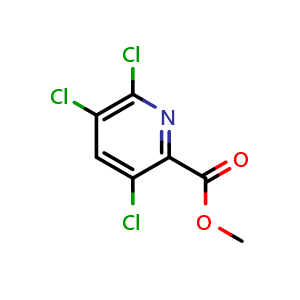 Chemical structure of methyl 3,5,6-trichloropicolinate , CAS 1360894-25-2, AChemBlock S86578