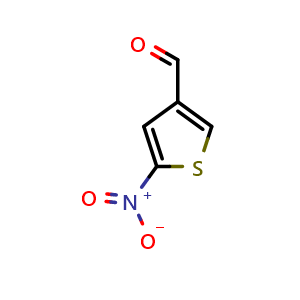 Chemical structure of 5-nitrothiophene-3-carbaldehyde , CAS 75428-45-4, AChemBlock S86581