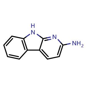 Chemical structure of 9H-pyrido[2,3-b]indol-2-amine , CAS 26148-68-5, AChemBlock S86629