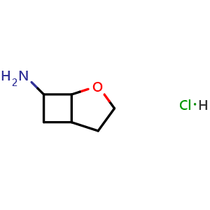Chemical structure of 2-Oxa-bicyclo[3.2.0]hept-7-ylamine hydrochloride , CAS 2203940-24-1, AChemBlock S86653