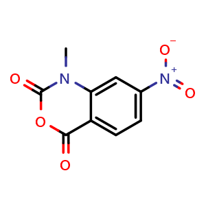 Chemical structure of 1-methyl-7-nitro-2h-benzo[d][1,3]oxazine-2,4(1h)-dione , CAS 73043-80-8, AChemBlock S86684