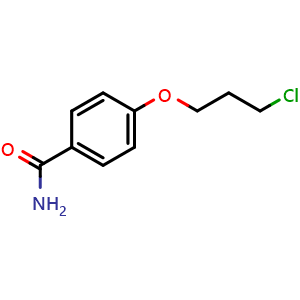 Chemical structure of 4-(3-Chloropropoxy)benzamide , CAS 111627-48-6, AChemBlock S86714